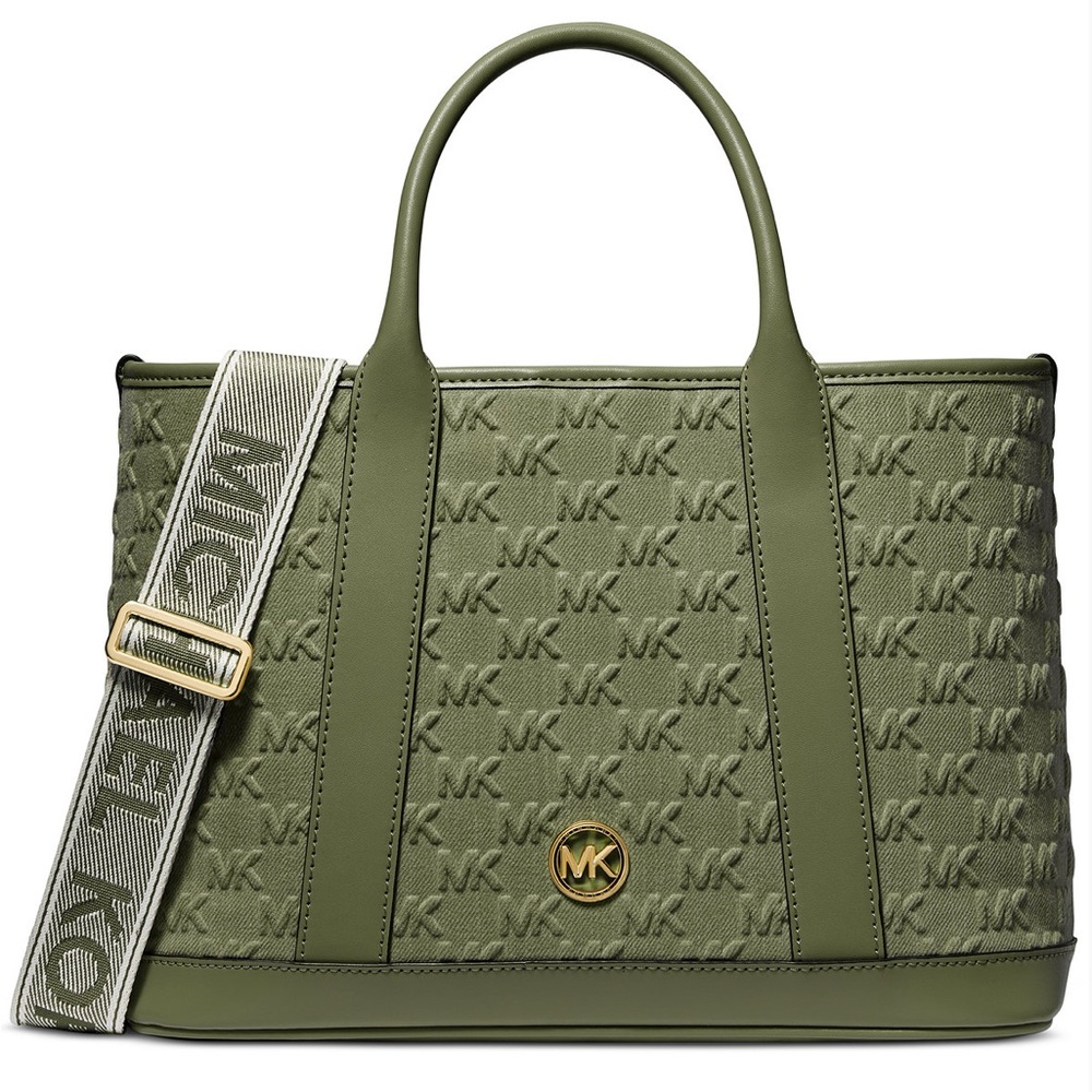 Michael Kors Luisa Medium Logo Satchel in Smokey Olive
